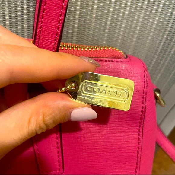 Coach saffiano leather mini satchel - hot pink - Picture 9 of 10